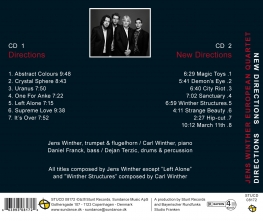 Jens Winther European Quartet - Directions New Directions - Back Cover